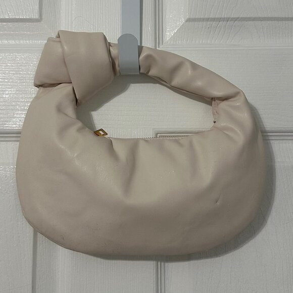 MELIE BIANCO Alexandra Top Knot Mini Handbag Cream Vegan Leather, Clutch - Picture 2 of 7